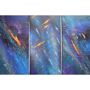 Comètes dans la nuit
Dim. : 30 x 80 cm ( triptyque)