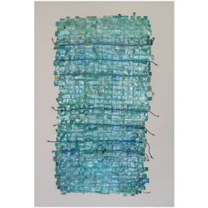 Blues métissages
Dim. : 80 x 100 cm
Mat. : papiers, cordes