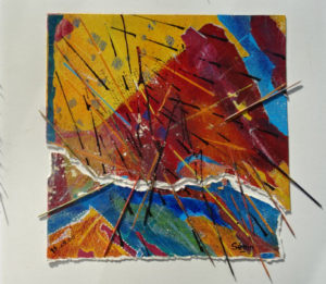 papiers, encre, acrylique, mikado