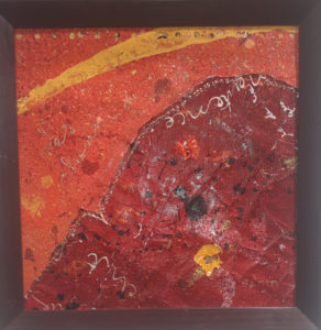 papiers, encre, acrylique sur carton 30x 30