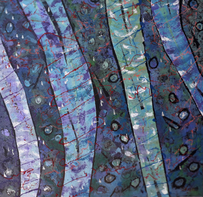 Voies célestes Oeuvre sur toile 90 x 90