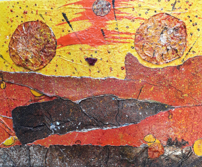 30 x 20 papiers, encre, acrylique sur toile