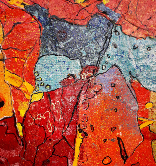 Papiers, encre, projection d'acryliqe